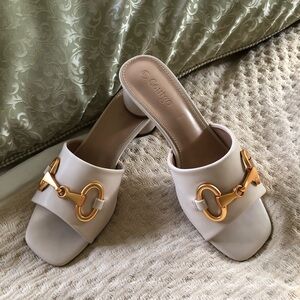 Women's Beige Slide Sandals